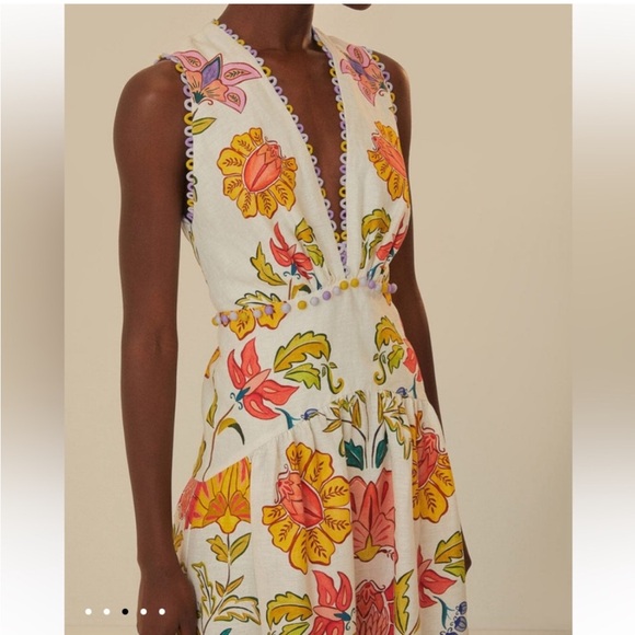 FARM Rio Dresses & Skirts - FARM Rio Floral Maxi Dress - White, Yellow, Pink, Orange NWT
